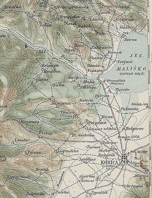 Malické jezero na mapě