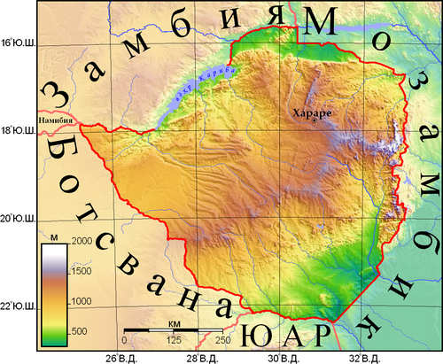 Reliéf Zimbabwe