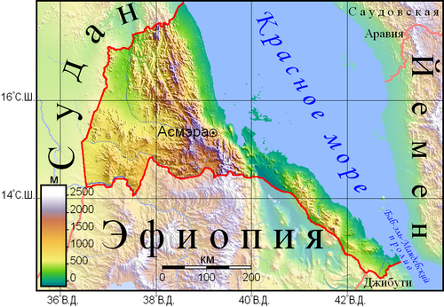 Reliéf Eritrey
