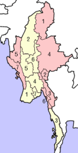 Administrativa dělení Myanmaru