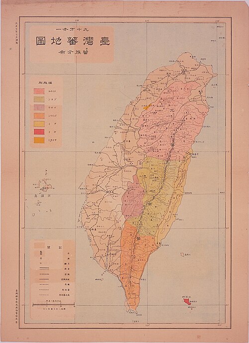 Mapa台灣 barbarských území