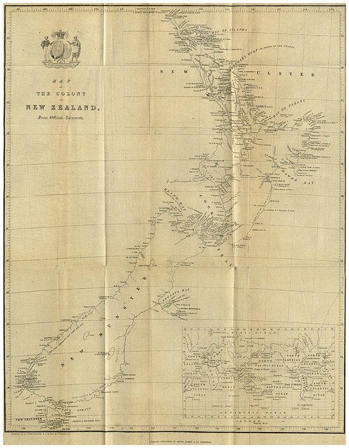 Mapa Kolonie Nová Zelandie (1842)