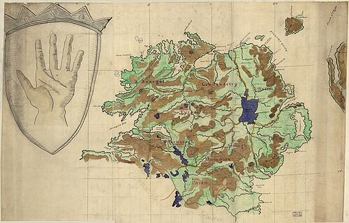 Mapa hrabství Ulster, Irsko