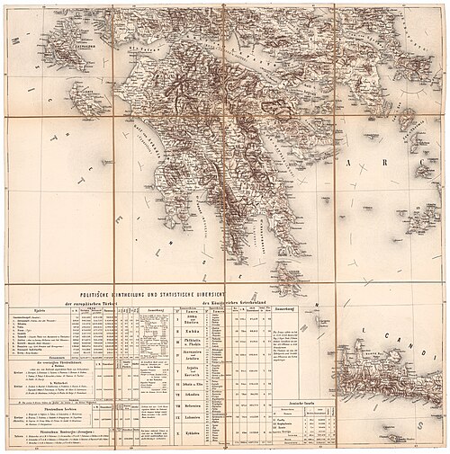 Peloponés, východ Kréty; Scheda-mapa