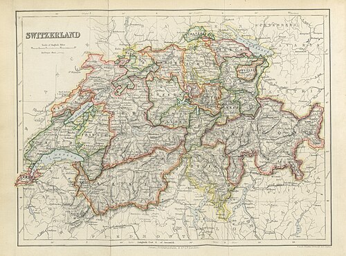 Stručné dějiny Švýcarska - mapa