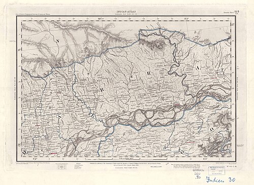 NE čtvrtlistový list Indického atlasu (1893)