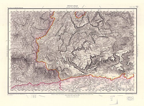 NW čtvrtlistový list Indického atlasu (1878)