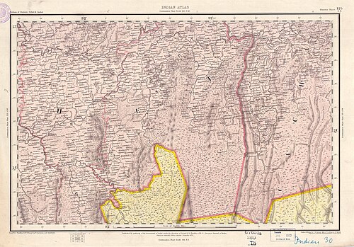 SE čtvrtlistový list Indického atlasu (1870)