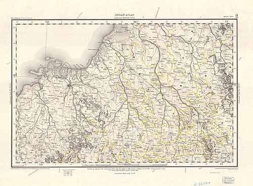 SE čtvrtlistový list Indického atlasu (1881)