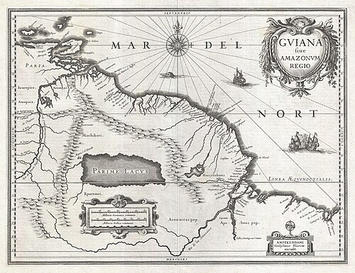 Mapa Guiany 1635 Blaeu