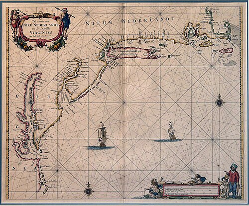 Nový Nizozemsko - Historická mapa