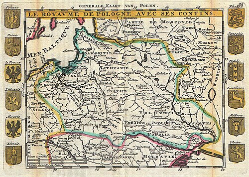 Polsko 1747 (mapa La Feuille)