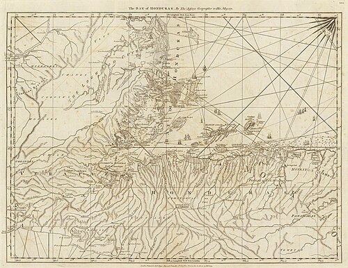 Mapa Honduraské zátoky z roku 1775