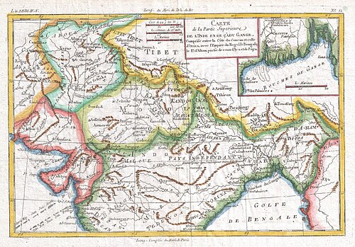 Severní Indie 1780 - Raynal a Bonne
