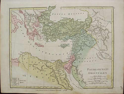 Mapa čtyř východních církví 1800