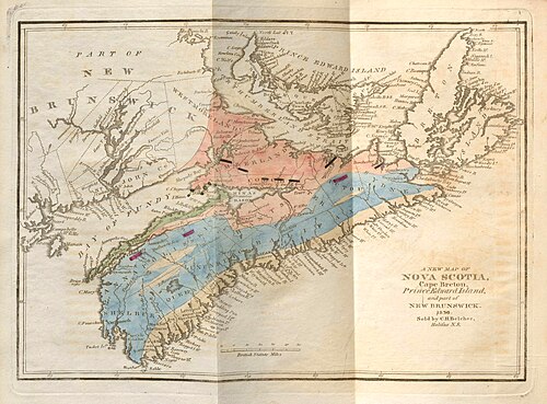 1836 Geologická mapa od Abrahama Gesnera