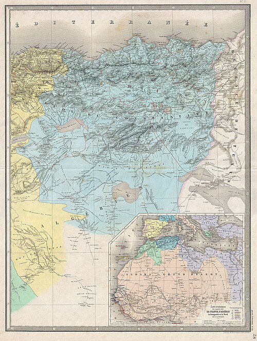 Mapa Konstantiny z roku 1857
