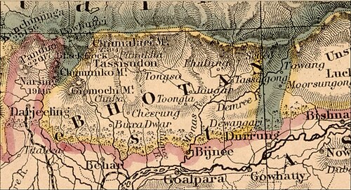 Hranice čínské říše u Bhútánu 1888