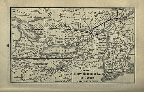 1901 Mapa Velké severní železnice Kanady
