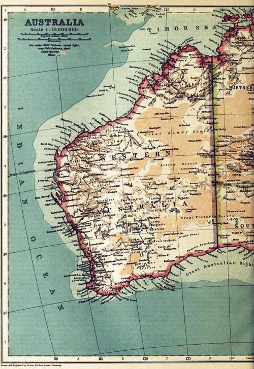 Mapa Austrálie z Britannica 1911