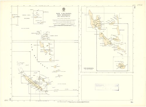 Index admirálních map Nové Kaledonii, Nových Hebridu