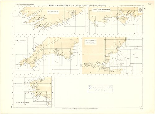 1938 Index k admirálním mapám Anglie, Irska a Francie