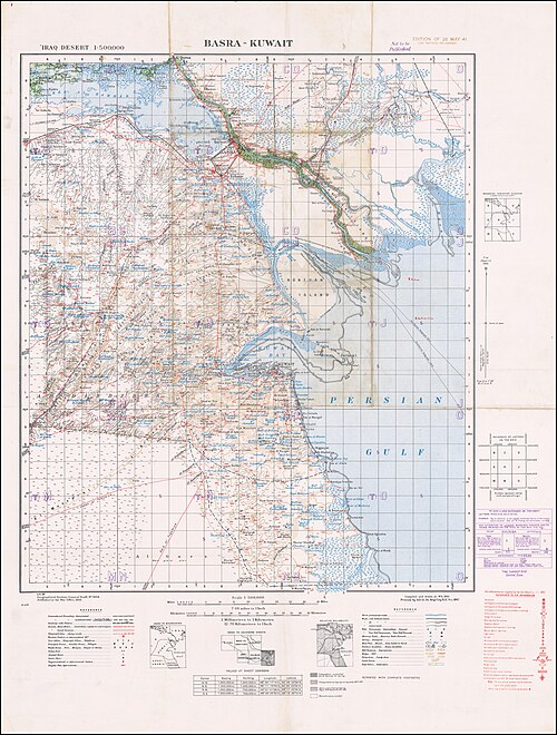 Mapa Kuvajtu a Basry (1941)