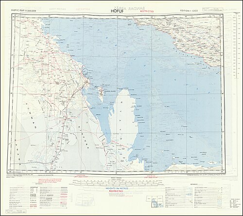Mapa britské války - Hofuf 1957