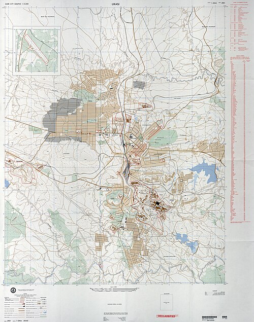 Mapa Likasi 1980 Zaire