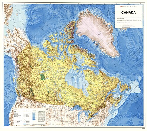 Topografická mapa Kanady z roku 1983
