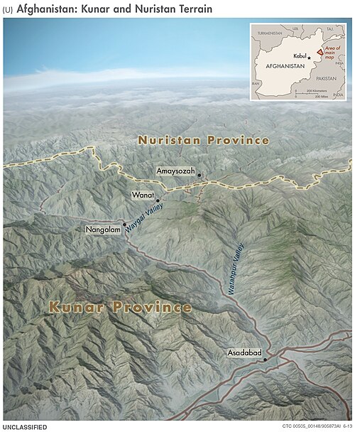 Afghánská hranice - 3D terén