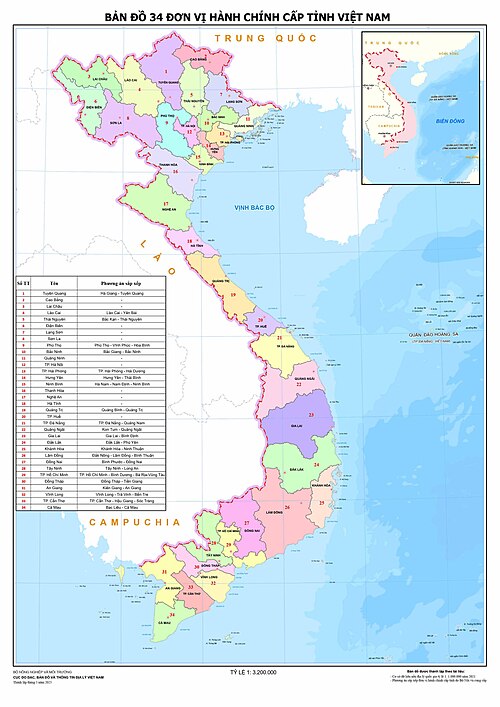 Přeuspořádaná mapa vietnamských dělení 2025