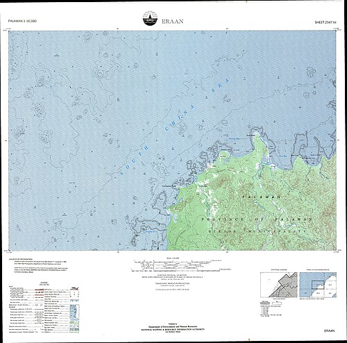 Eraan topografická mapa