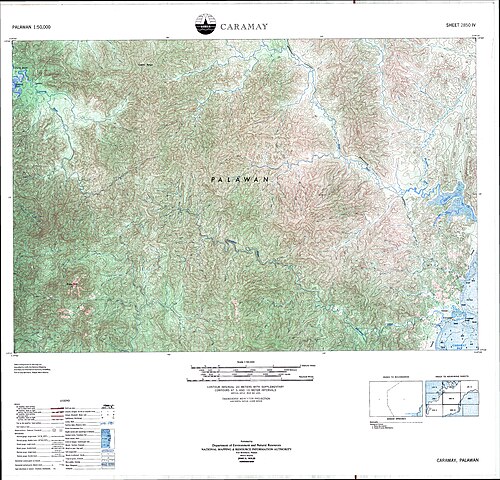 Topografická mapa Caramay