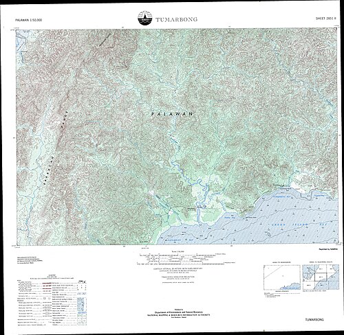 Topografická mapa Tumarbong