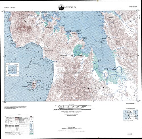 Topografická mapa Guinlo