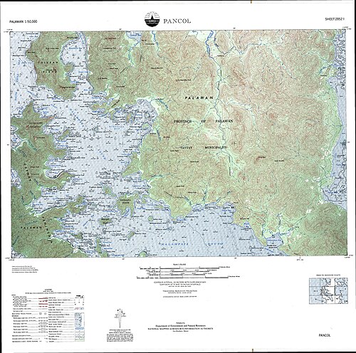 Topografická mapa Pancol