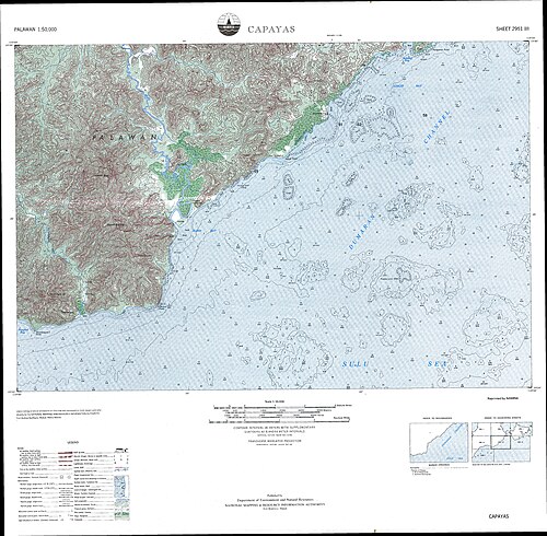 Topografická mapa Capayas