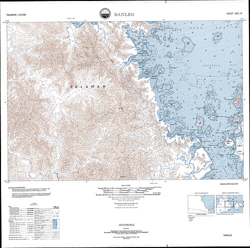 Topografická mapa Danleg