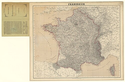 Obecná mapa Francie podle nejnovějších materiálů