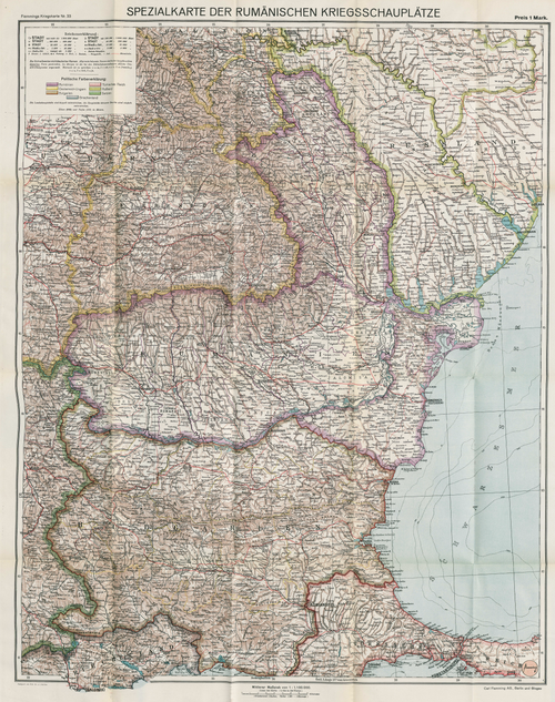 Speciální mapa rumunských bojiš. (1916)
