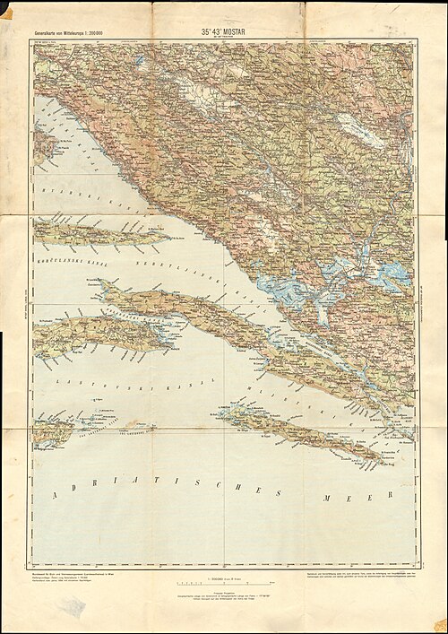 Topografická mapa Mostaru 1894
