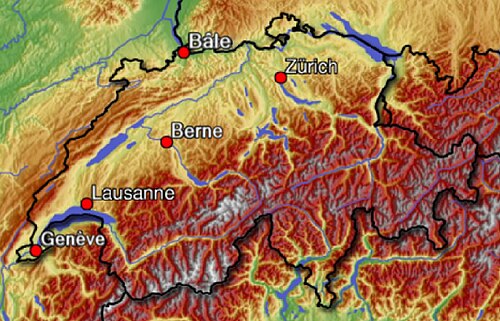 Mapa Švýcarska R4