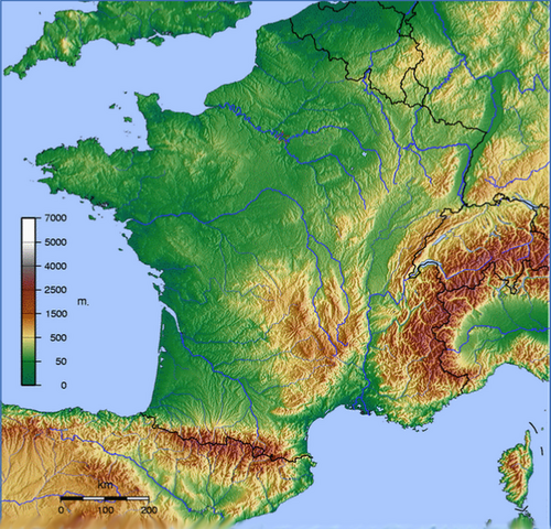 Francie - Topografie a Hory
