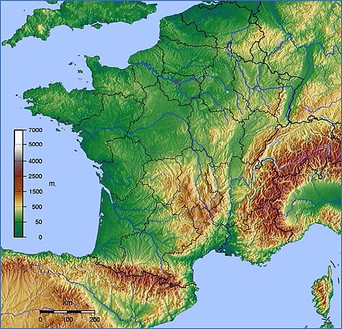 Francie - Topografie Regiony R1