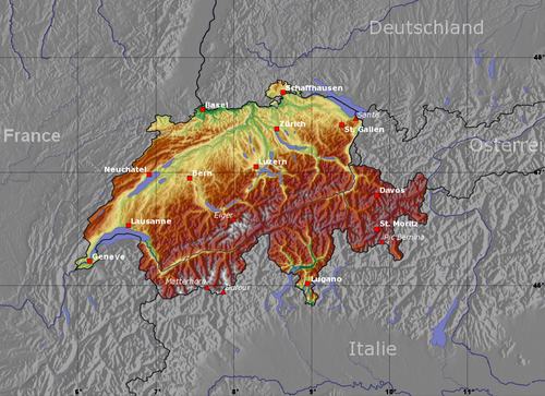Mapa Švýcarska R2