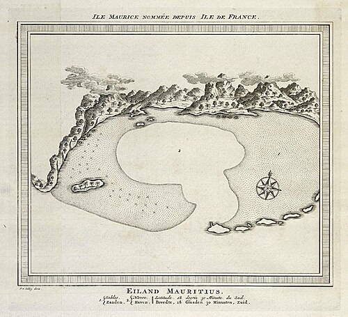 Ptačí pohled na záliv Mauricius