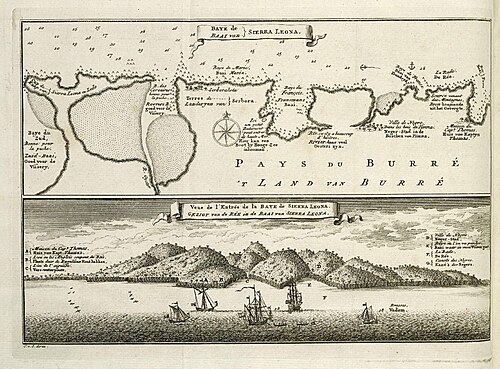 Mapa zálivu Sierra Leone