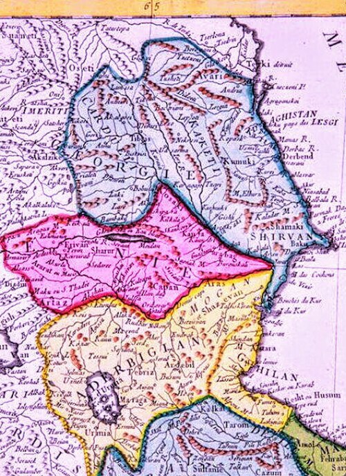 Perzská říše 1779 podle Anvillea