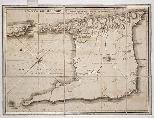 Mapa ostrova Trinidad 1793